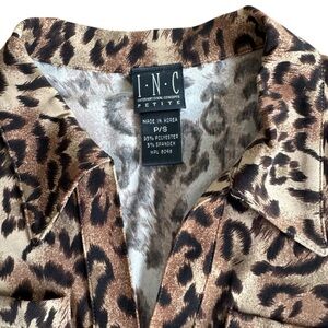 INC International Concepts Women's Leopard Print Blouse Top Petite Small